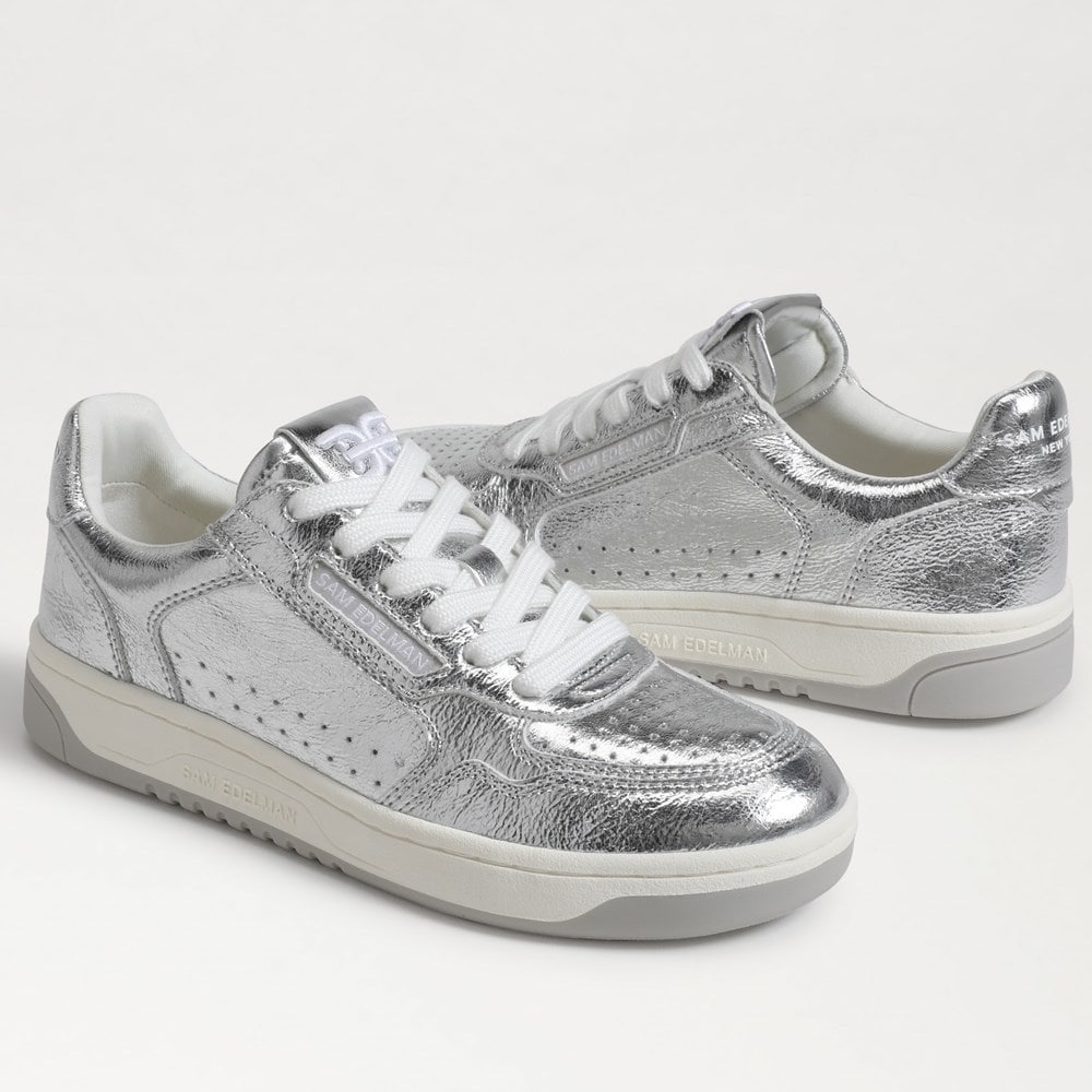 Sam Edelman Harper Sneaker in Silver Metallic